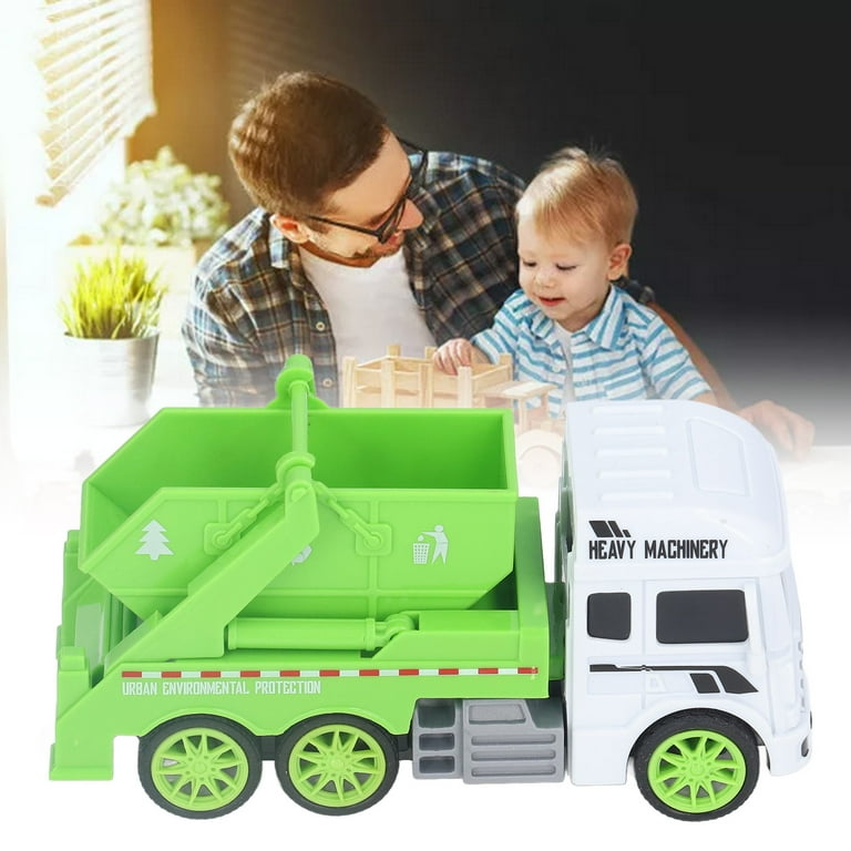 Toy Garbage Truck – Green Recycling Sanitation Vehicle with Real Sliding Action
