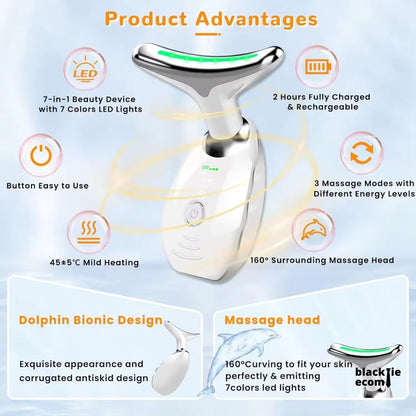 EMS Face Lifting Massager with Red Light Therapy | Facial, Neck & Eye Microcurrent Vibrating Massage Tool | Anti-Wrinkle Skin Tightening Device (Random Color)
