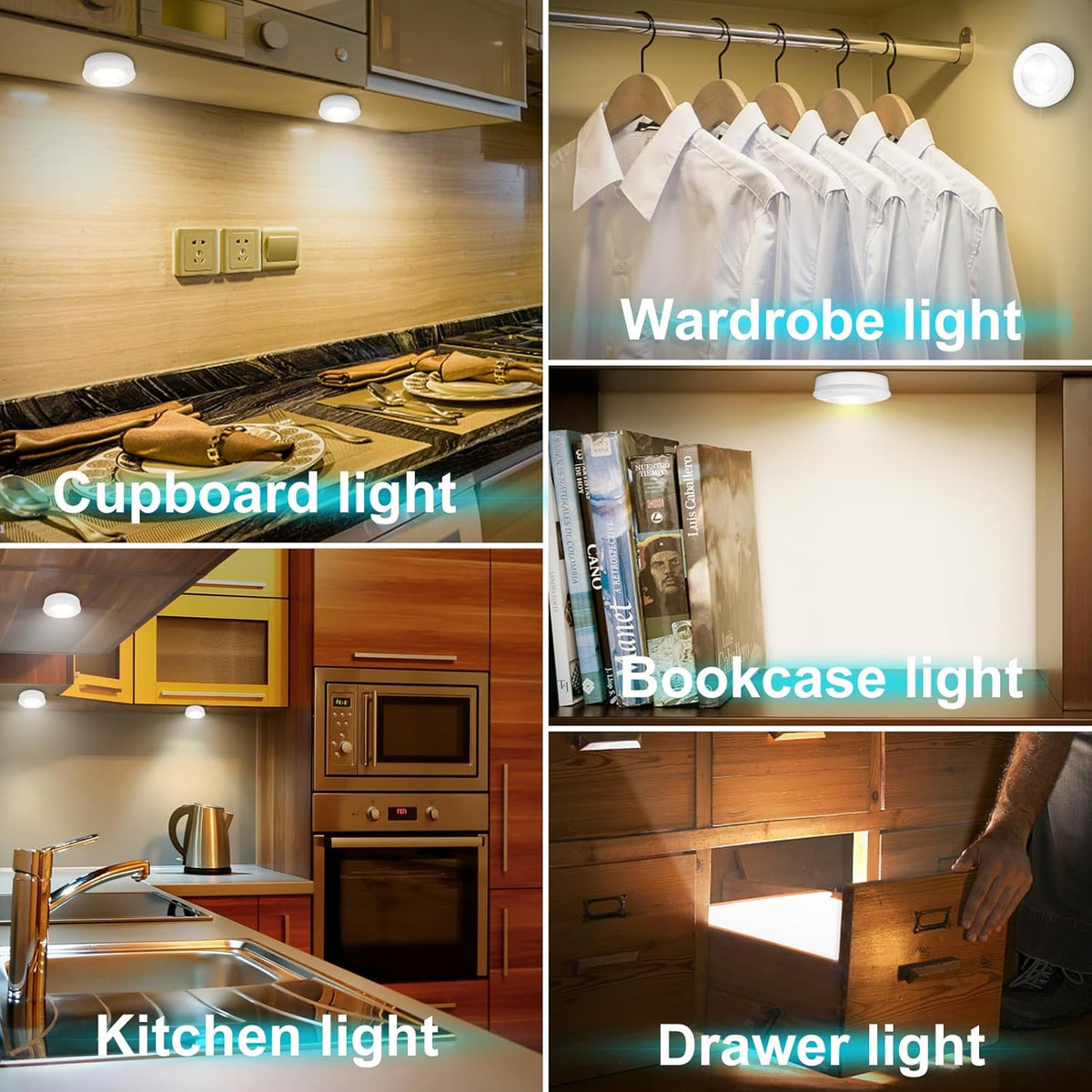 LED Under Cabinet Light, Ideal for Kitchen Cabinets, Closets, Garage and More